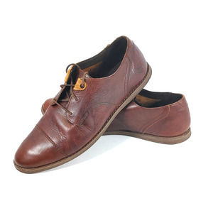 Timberland Mens Ortholite A1HJ7 Brown Leather Lace Up Oxford Dress Shoes Sz 10.5